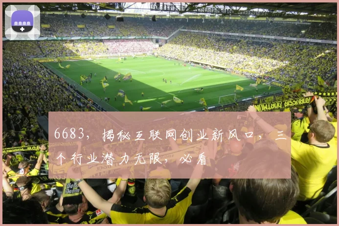 6683，揭秘互联网创业新风口，三个行业潜力无限，必看